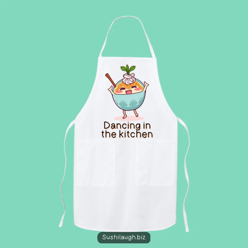 Funny Ramen Dance Apron: Chef's Noodle Bowl Character Kitchen Wear, Ideal Funny Gift