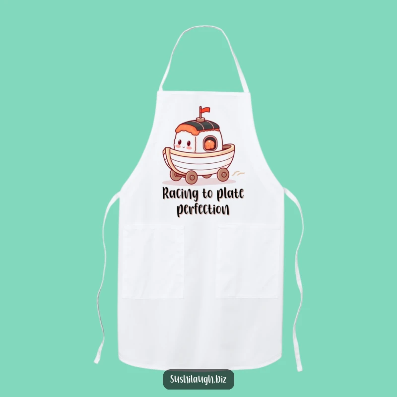 Funny Racing Sushi Boat Apron: Happy Kitchen Cruise Gift