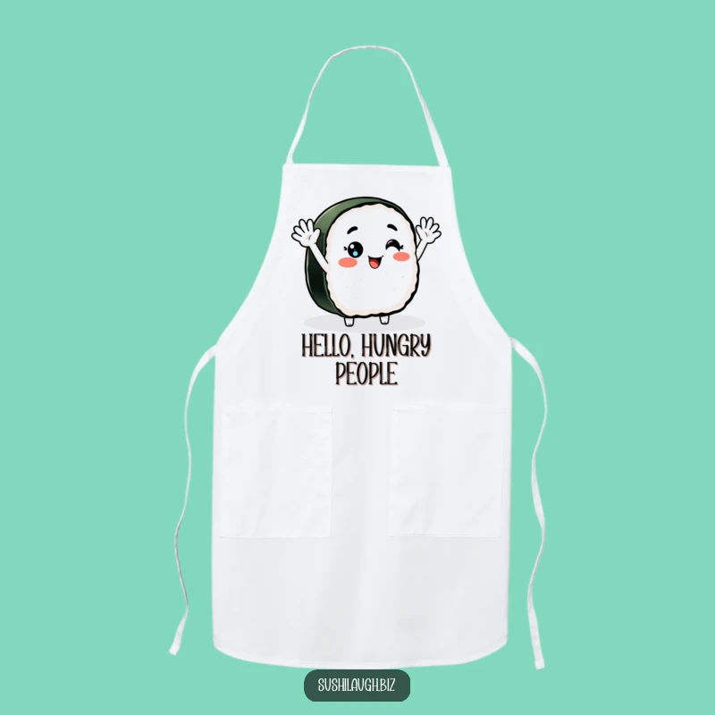 Funny Smiling Nigiri Sushi Apron: Enthusiastic Kitchen Buddy Gift