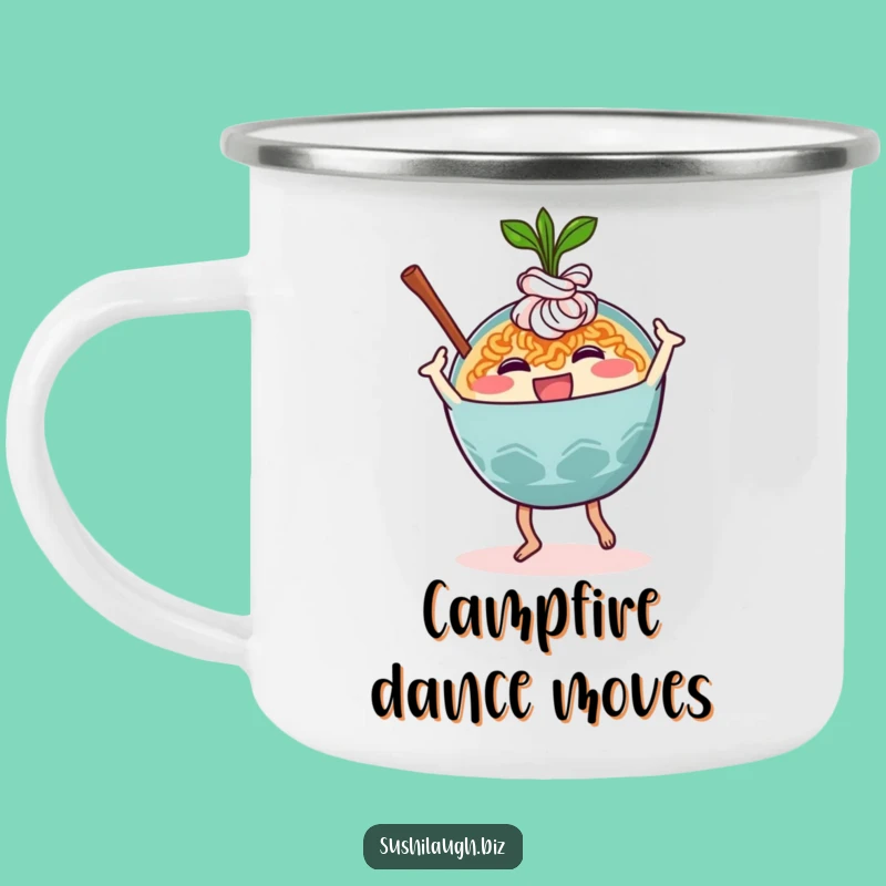Funny Ramen Dance Camping Mug: Adventure Noodle Bowl Cup, Great Outdoors Gift