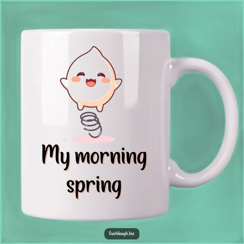 Funny Mochi Spring Mug: Hilarious Bouncing Character Gift for Energetic Mornings