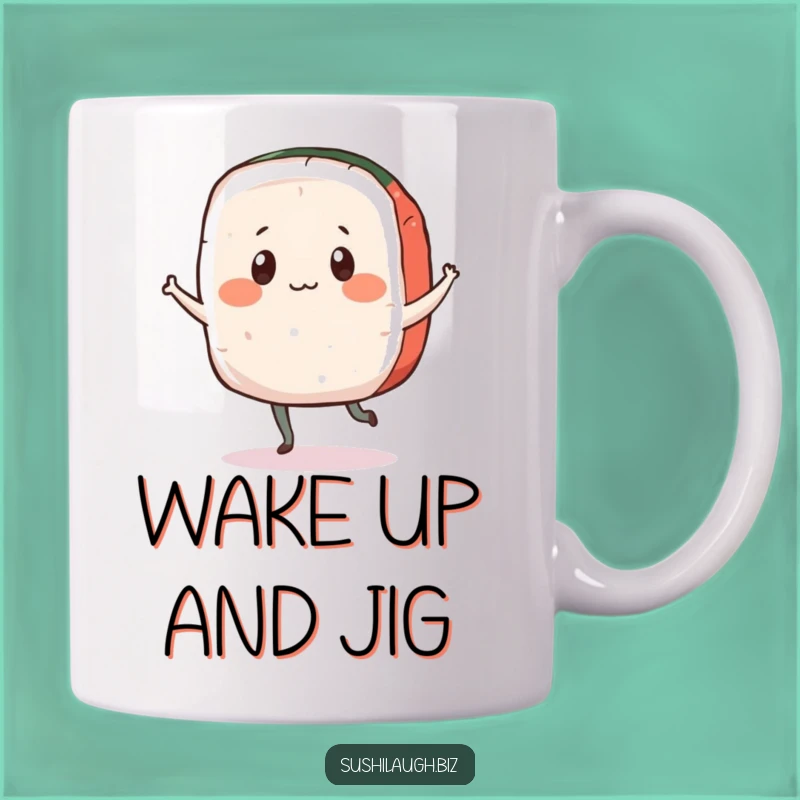 Funny Dancing Sashimi Mug: Playful Jigging Fish Slice Gift