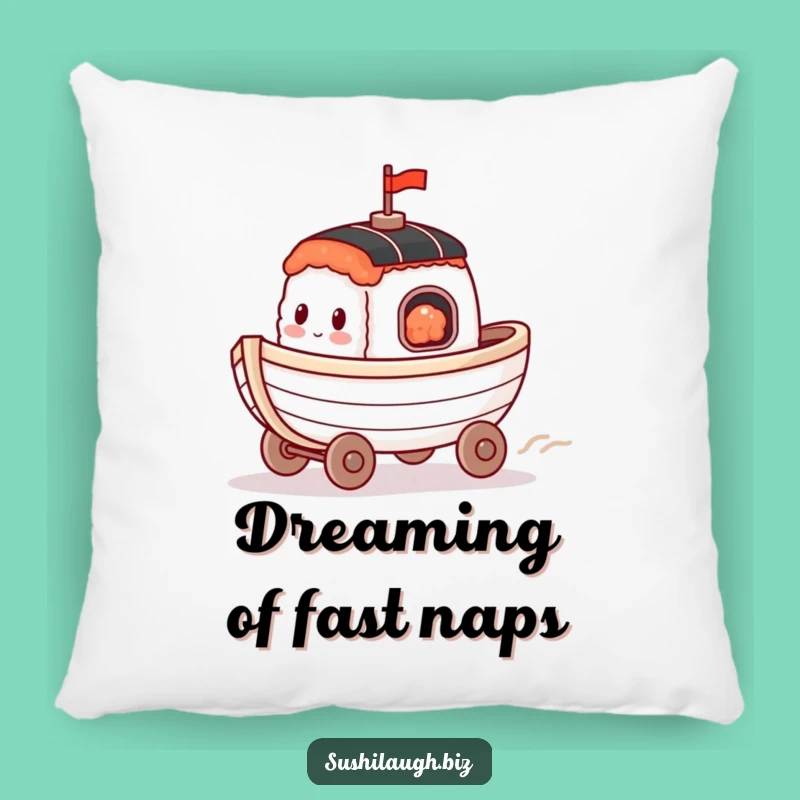 Funny Racing Sushi Boat Pillow: Cozy Happy Wheels Comfort Decor