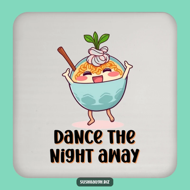 Funny Ramen Dance Coaster: Protect Surfaces with Noodle Bowl Fun, Ideal Gift
