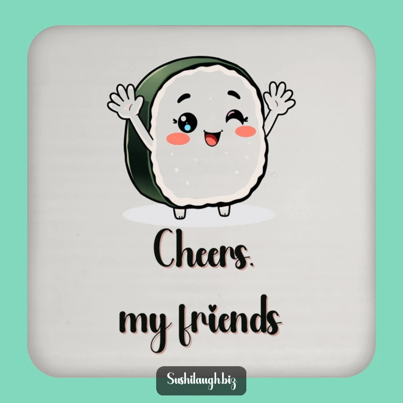 Funny Smiling Nigiri Sushi Coaster: Enthusiastic Drink Protection Gift