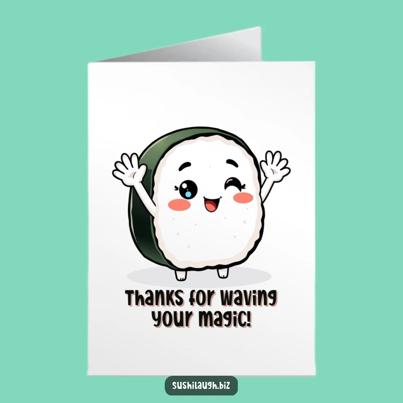 Free Printable Thank You Card: Waving Nigiri Sushi Gratitude, A Hilarious Downloadable Gift!