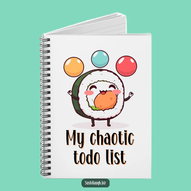 Funny Sushi Roll Juggling Notebook: Cheerful Ikura Notes & Ideas Gift