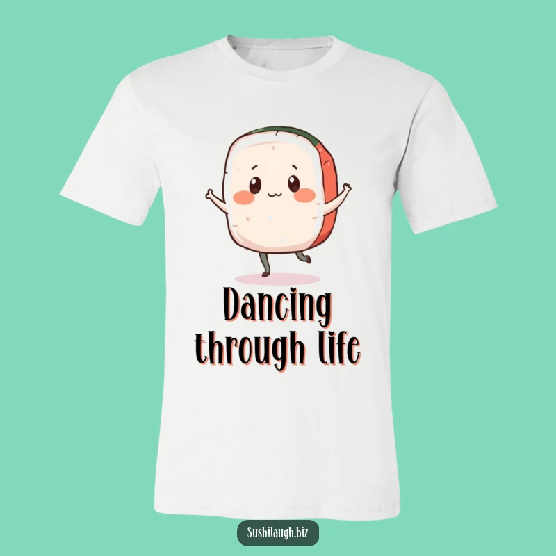 Funny Dancing Sashimi T-Shirt: Playful Jigging Fish Slice Tee