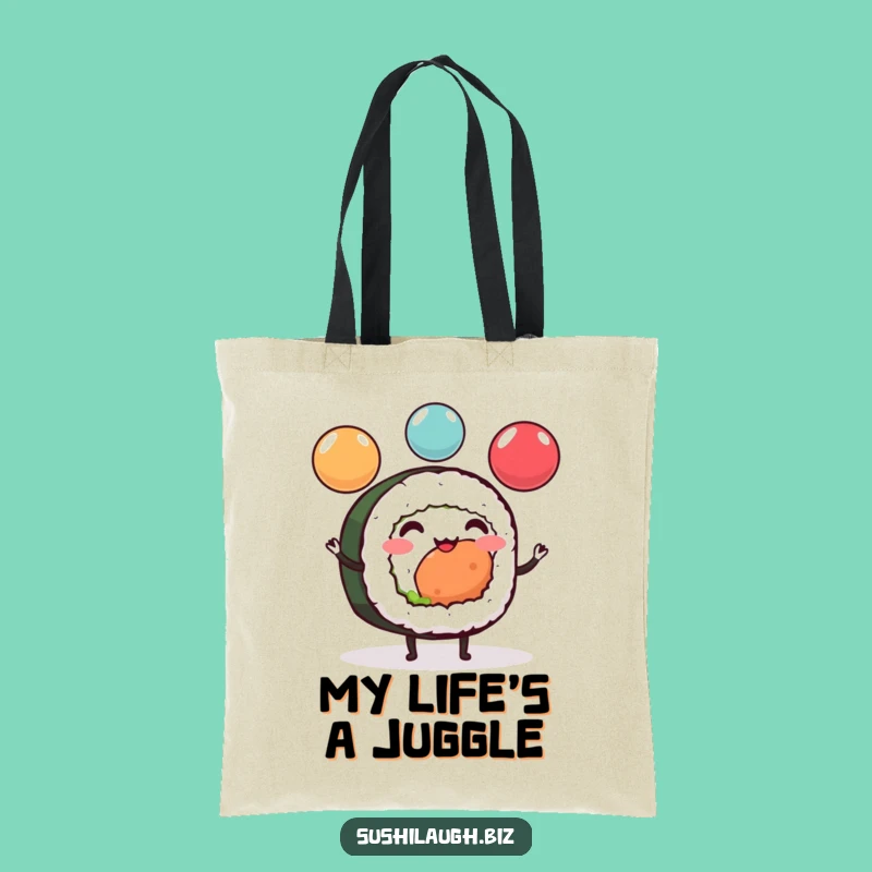Funny Sushi Roll Juggling Tote Bag: Cheerful Ikura Ball Balance Accessory